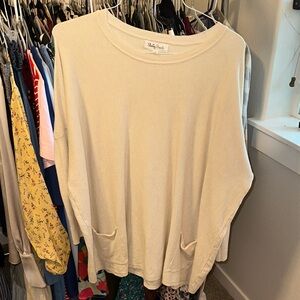 Blushing Brunette Cream slouchy sweater